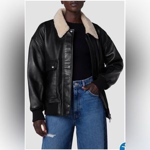 Hudson - Oversized Leather Bomber Jacket